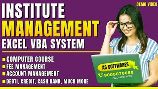 Institute Management system in excel vba | #excel #computer #classes #Billing #account #fee in Excel
