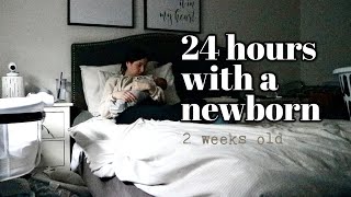 24 HOURS WITH A NEWBORN BABY 👶🏼 🍼 2 WEEKS OLD