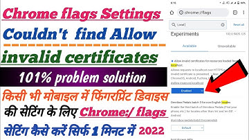 Chrome flags Settings kaise karen | couldn