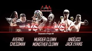 campeato de parejas Angelico Jack envans vs Averno Chessman vs murder clown monster clown