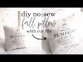 DIY no sew fall pillows | Easy DIY fall decor ideas