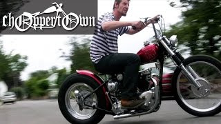 Awesome Triumph Bobber  What a Sound!  (motorcycle movie)