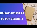 Como baixar apostilas do PET volume 3, ano 2021da SEE-MG