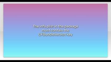 The info.plist in the package must contain the CFBundleVersion key