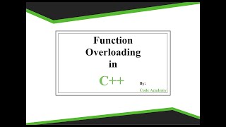 23# Function Overloading in C++ by Code Academy in Urdu / Hindi