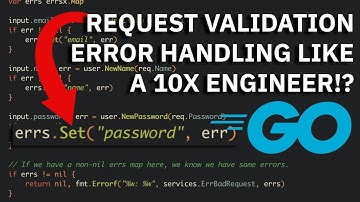 Golang Request Validation ERROR HANDLING like a 10x ENGINEER!?