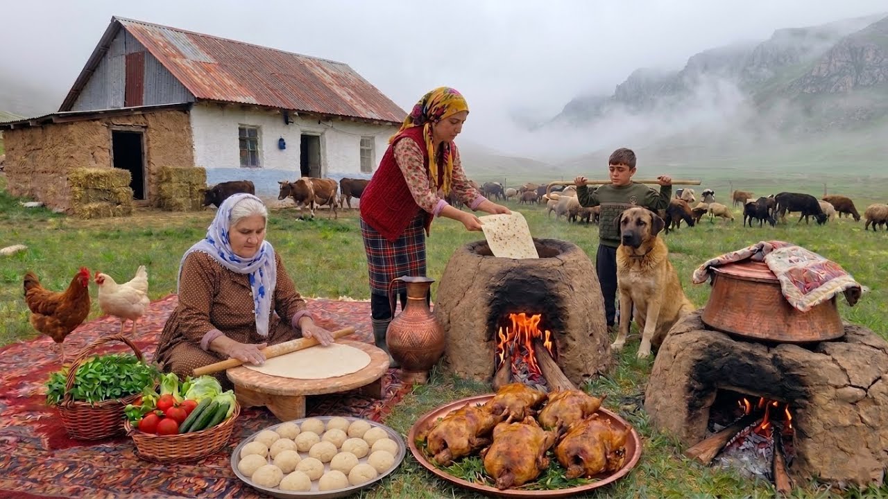 Daily rural Life in Iran | Cooking Biryani Duck, Meatballs & Baking ...