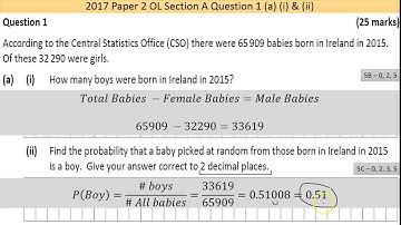 Maths screencast 2017 Paper 2 LC OL Question 1