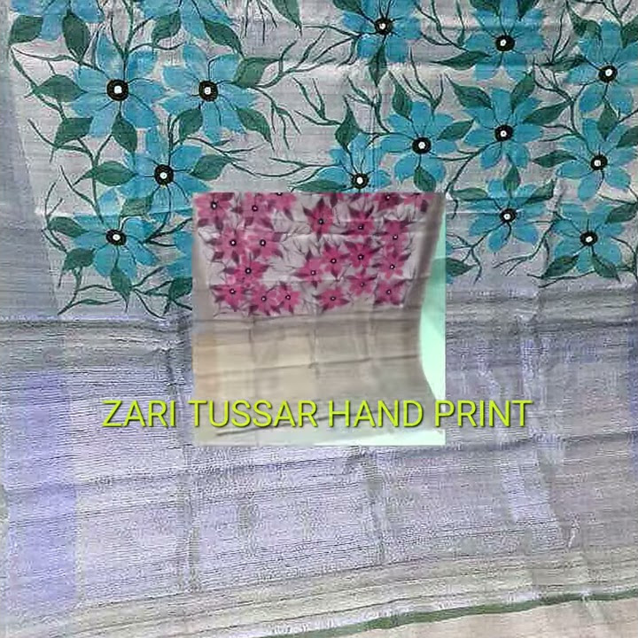 TUSSAR SILK HAND PRINTING EXECUTIVE SAREES(2)