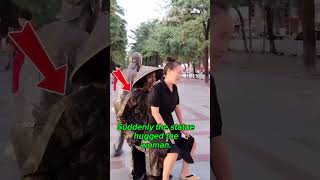 Shocking This Statue Moves And Hugs The Girl Sitting On Its Lap