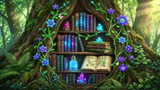 Secret Enchanted Tree Library Animated Background for Twitch & VTuber | Magical Forest Loop