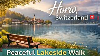 🏔️ Peaceful Lakeside Village on Lake Lucerne – Horw, Switzerland 🇨🇭  Relaxing Walk