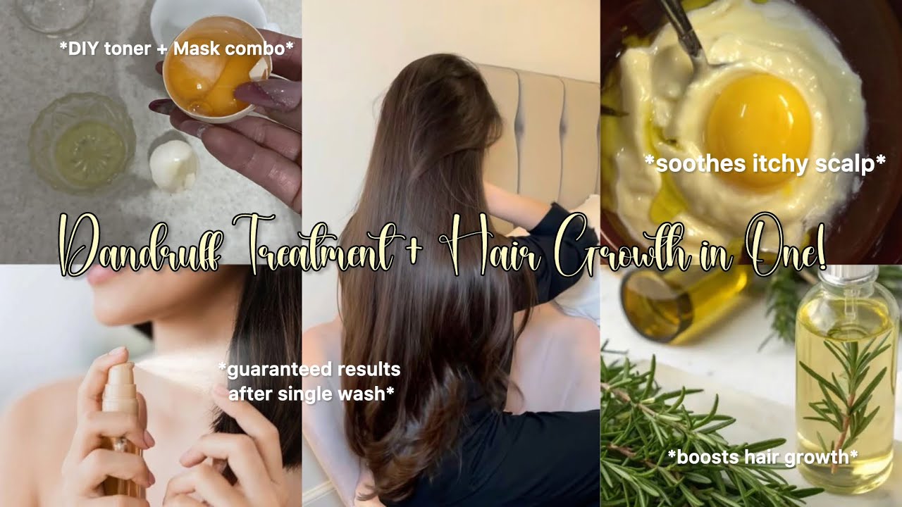 This DIY toner + mask combo will give you flake free, longer hair naturally! 🌿✨💆‍♀️