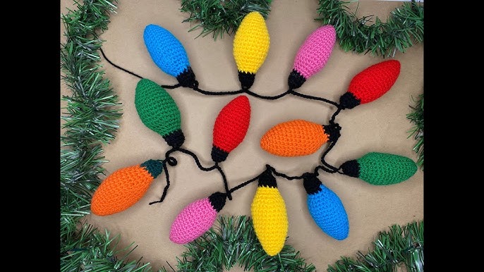 DIY Crochet Christmas Bell String Lights 