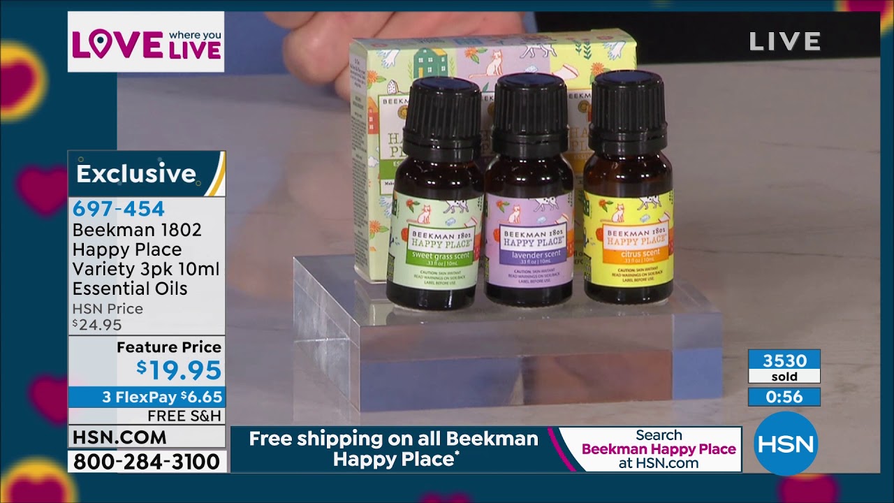 Kit Beekman 1802 Happy Place : 4 Boules De Séchoir Laine + 3 Huiles Essentielles - Neuf Sous Blister
