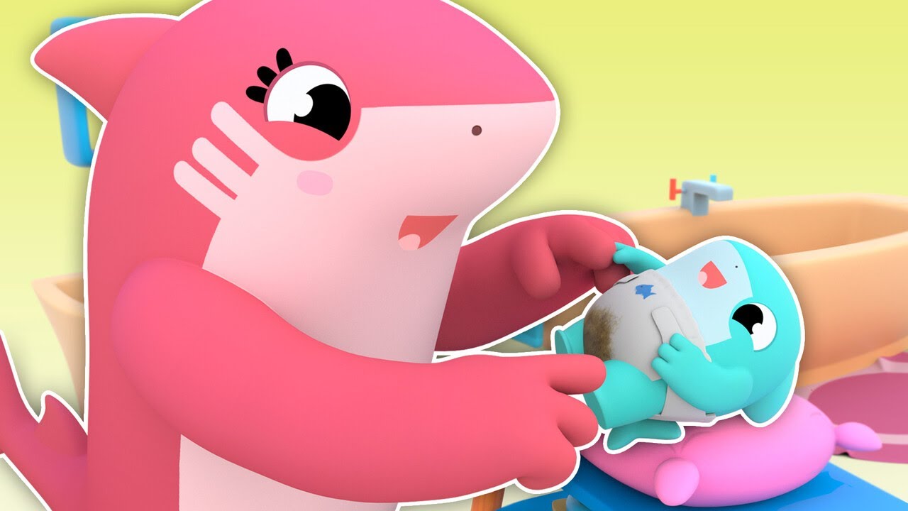 ⁣Baby Shark, você precisa TROCAR sua FRADA suja! Fede! - Canções de hábitos saudáveis para crianças