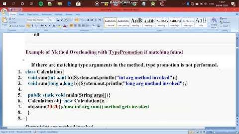 Type promotion of data types(method overloading)-java tutorial -10