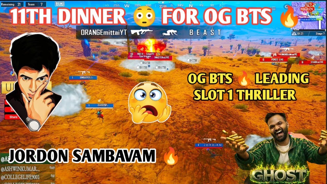 11TH DINNER AH 😳 OG BTS LEADING SLOT 1 🔥 SEMMA THRILLER SAMBAVAM LOADING #bgmilive #madan #TN49YT 