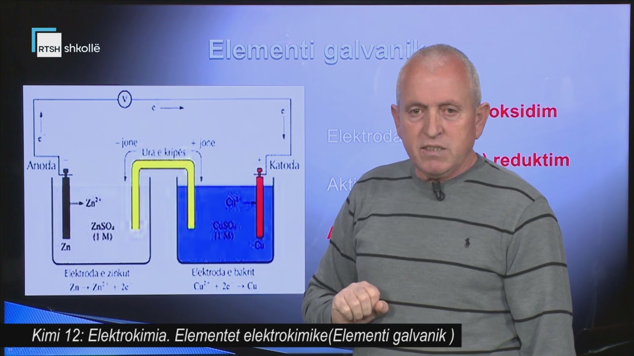 Kimi 12 - Elektrokimia. Elementet elektrokimike. (Elementi galvanik)