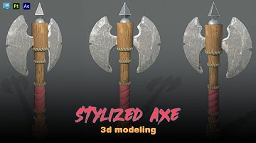 Making a Stylized Battle Axe 3d model and texture