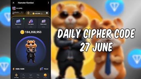 Hamster Kombat Daily Cipher Code | 27 June | Hamster Kombat Update