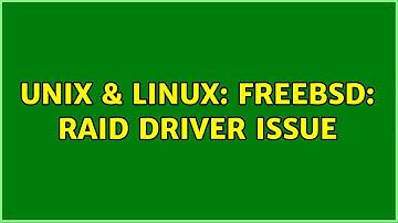 Unix & Linux: FreeBSD: RAID driver issue