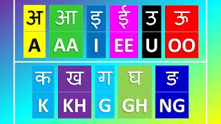 हिंदी वर्णमाला - क से क ख से ख - हिंदी अक्षरों को अंग्रेजी में सीखें