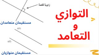 - التوازي والتعامد : انشاءات هندسية - مستقيمان متعامدان و مستقيمان متوازيان