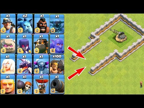 which-troops-is-best?-all-troops-vs-bomb-beach-defense-on-clash-of-clans