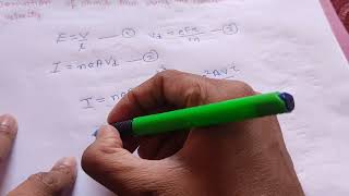 9) Derivation of ohm's law using drift velocity