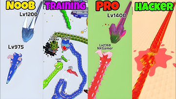 SNAKE CLASH! NOOB VS TRAINING VS PRO VS Hacker! ALL BOSS FIGHT SNAKE ARENA! 100%WEM #172