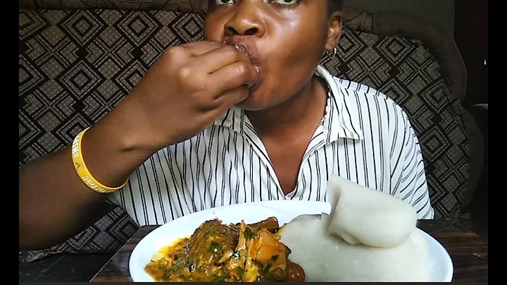 Asmr mukbang/ fufu with ogbono soup mukbang/nigerian food mukbang/eating sound/African food mukbang