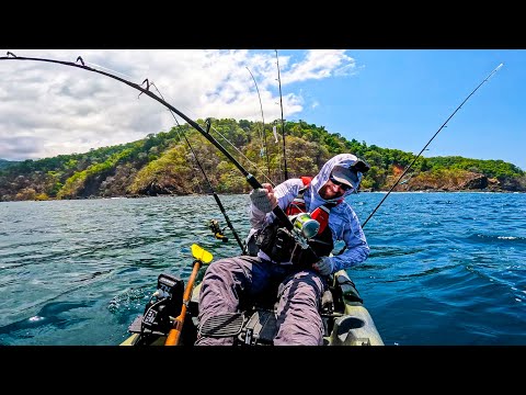 Kayak Fisherman Towed by MASSIVE Fish Offshore