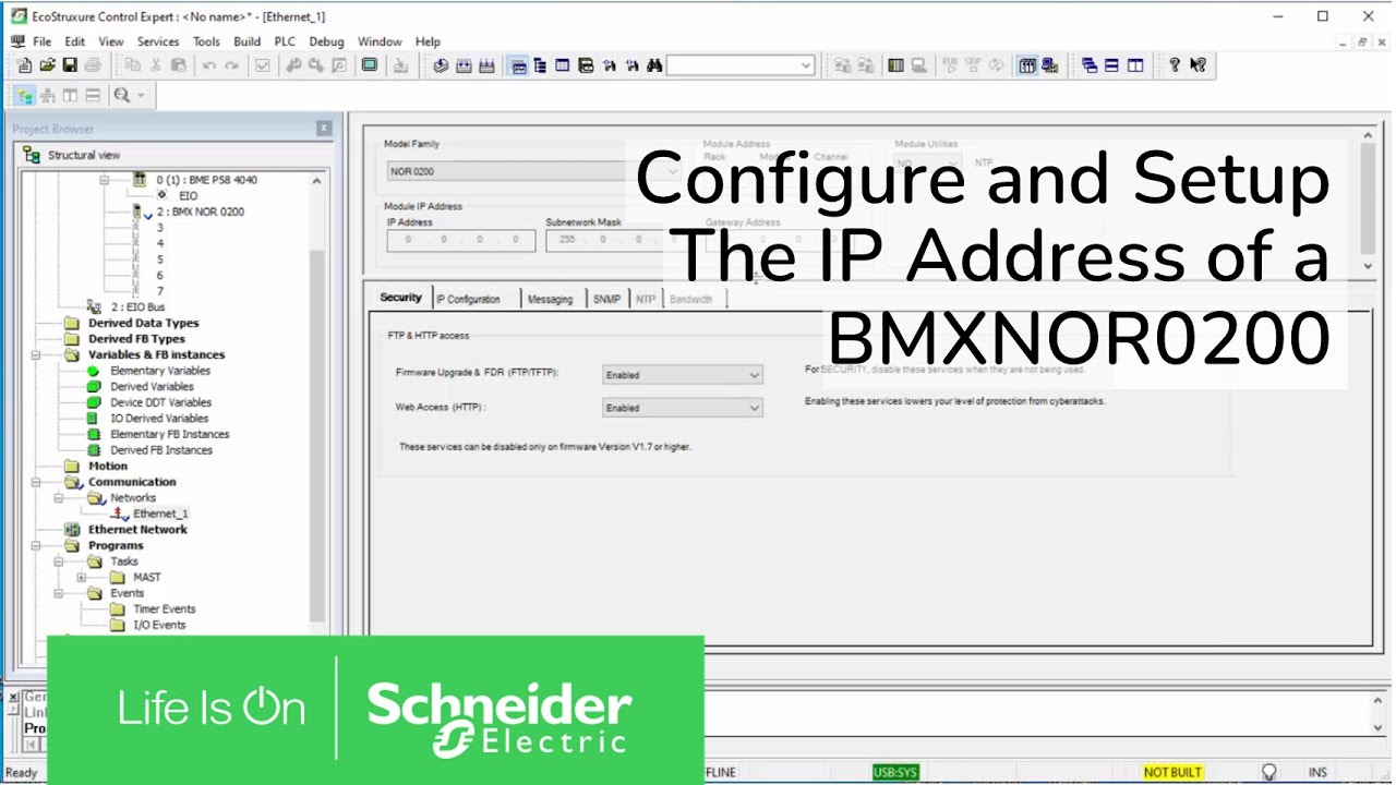 How do you set the IP Address for the BMXNOR0200H module? | Schneider Electric