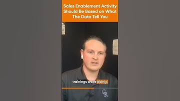 Sales enablement activity should be based on what the data tell you!📈