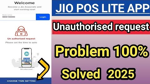 Jio Pos Lite Unauthorised Request Problem 2025 | jio Pos Lite Open Problem 2025