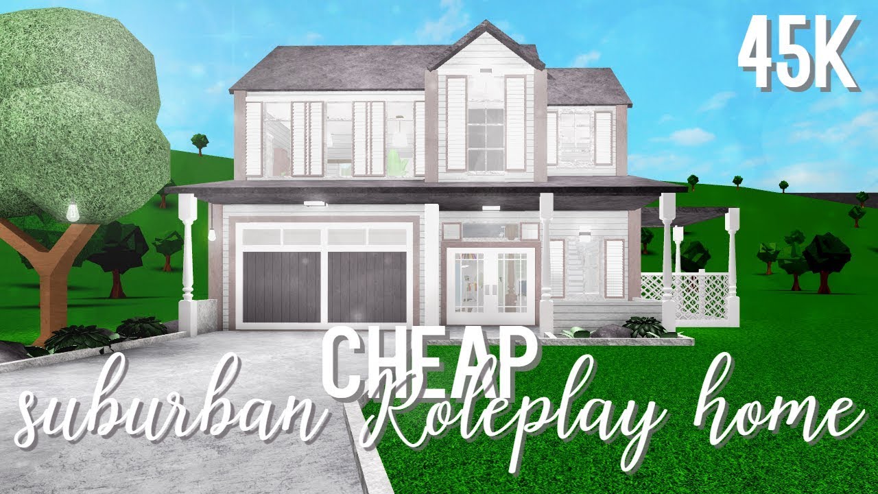 Bloxburg Cheap Suburban Roleplay Home 45k Youtube House Blueprints Two Story House Design Small House Design Plans