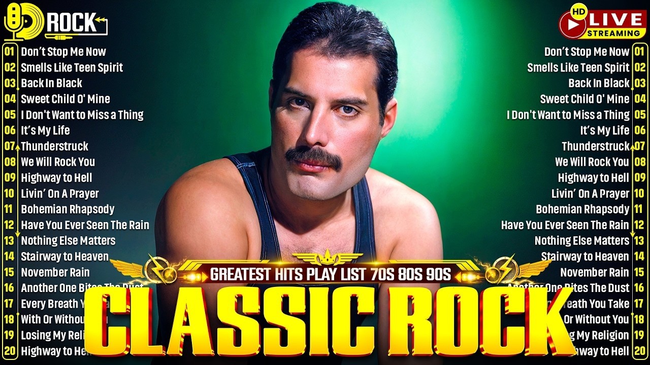 Aerosmith, Bon Jovi, AC/DC, Metallica, Nirvana, Queen 🔥 Classic Rock Songs 70s 80s 90s Full Album