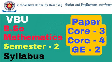 VBU B.Sc Mathematics Semester 2 Syllabus | B.Sc Mathematics Honours Syllabus | VBU BBMKU Syllabus |