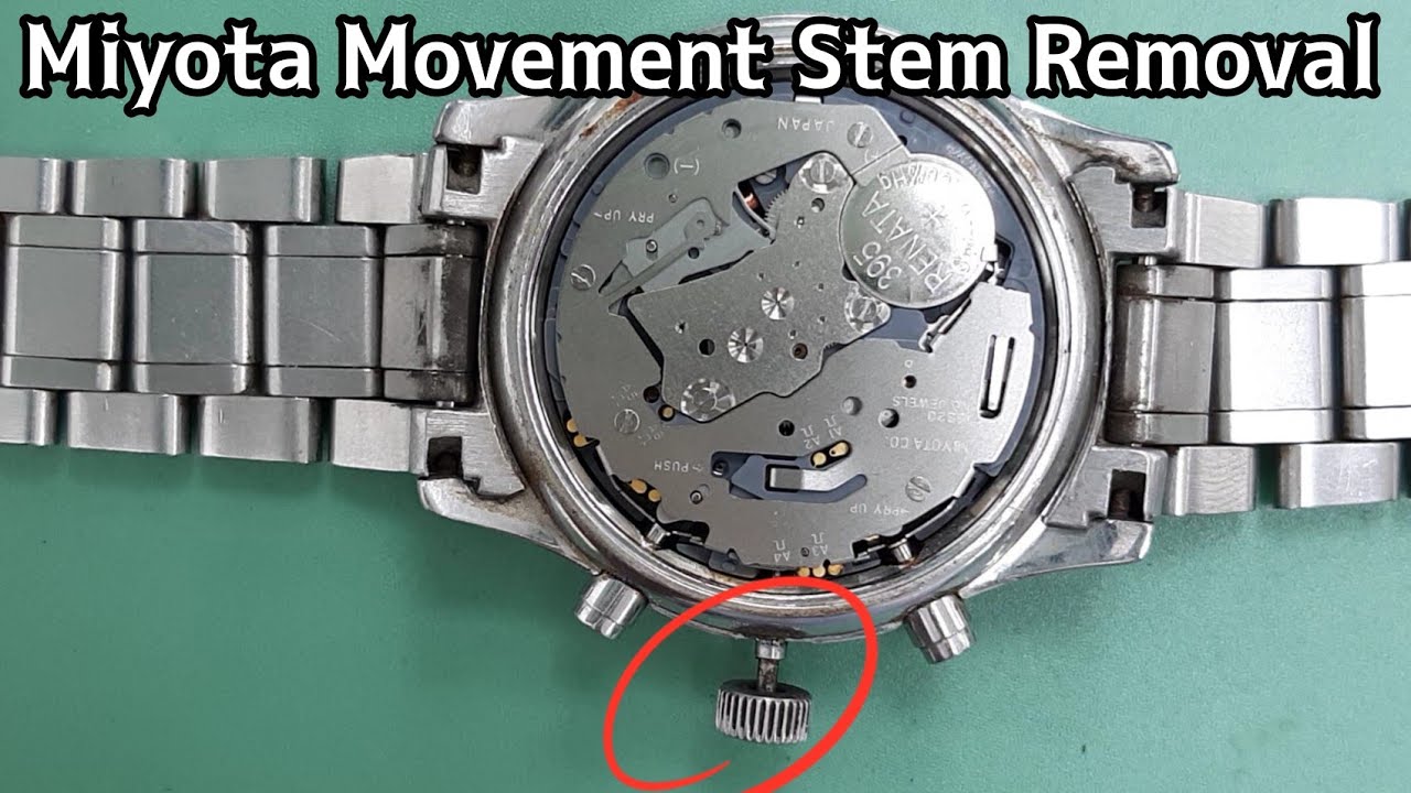 How To Remove Stem Miyota Chronograph 0S20, 0S10 Movement - YouTube