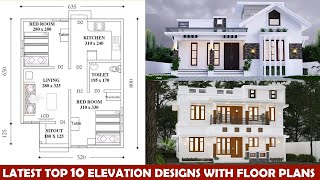 New 10 Beautiful House Elevation Designs with Vastu Floor Plan | LATEST HOME FRONT ELEVATION MODELS