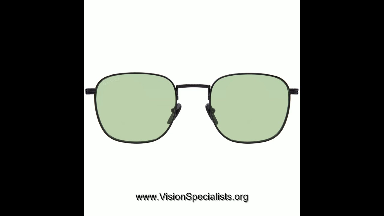 Gucci GG1876S 004 Sunglasses Mens Black Green Square Shape 