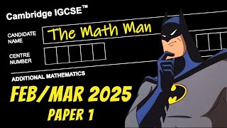 Igcse Add Math Feb 2025 Paper 1 060612Fm25 & 403712Fm25