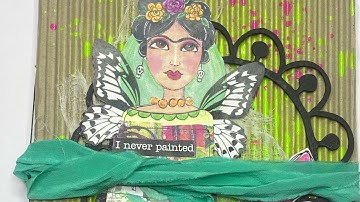 creating a Scrap FX Kraft junk journal and decorating with Frida dolls