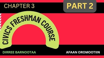 Civics Freshman course Chapter 3 part 2 by Afaan Oromoo