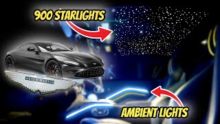 ASTON MARTIN VANTAGE HOW TO INSTALL FIBER OBTIC STAR AND AMBIENT LIGHTS!