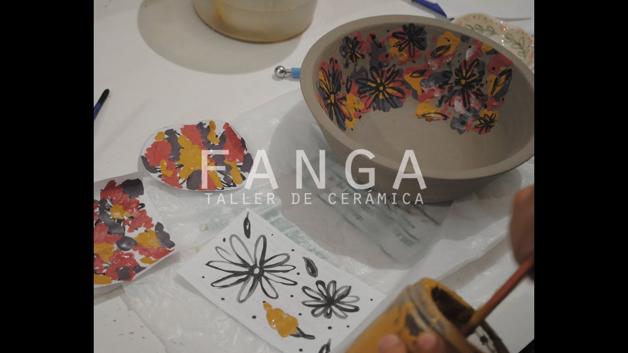 TÉCNICAS CERÁMICAS ❤ Transferencia con engobes sobre arcilla ❤ curso/taller de cerámica paso a paso