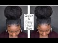 Quick and Easy High Bun On Natural Hair