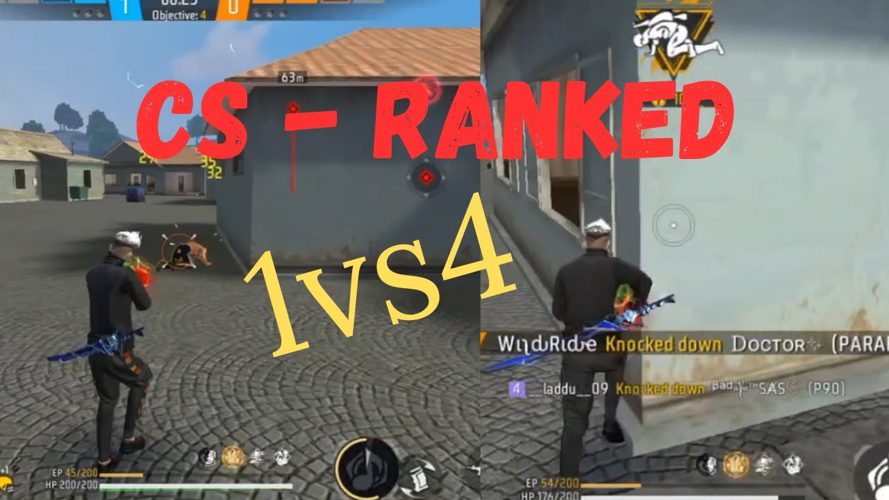 🔥1 vs 4 Clutch | Free Fire CS Ranked Gameplay 🎯 | Free Fire Telugu - WG ...