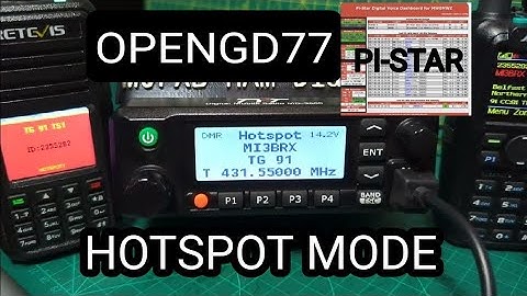 TYT-9600 HOTSPOT MODE -OPENGD77 FIRMWARE , Pistar